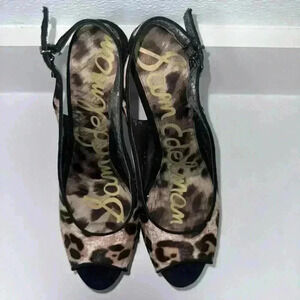 Sam Edelman Heels, Brown Leopard Print, Size 8.5